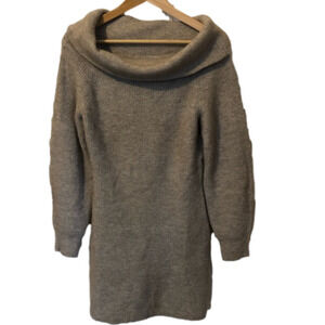 H&M Turtle Neck Neutral Knit Tunic Dress Medium